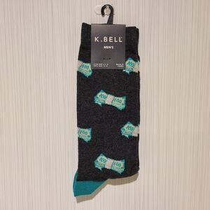 K. Bell Men's Money $100 Bill Cotton Dress Socks